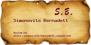 Simonovits Bernadett névjegykártya